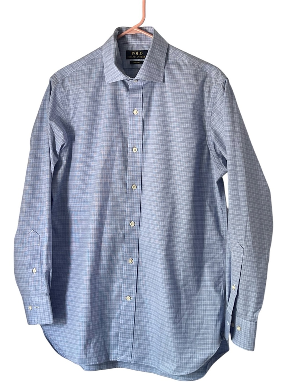 Polo by Ralph Lauren Easy care Blue Micro-Check Dress Shirt 15.5/3233
